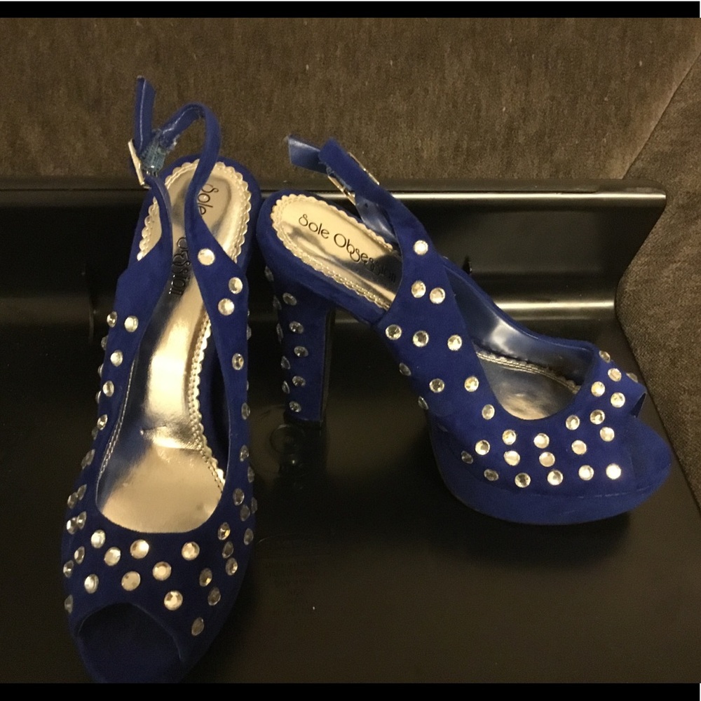 Crystal Studded Suede Slingback